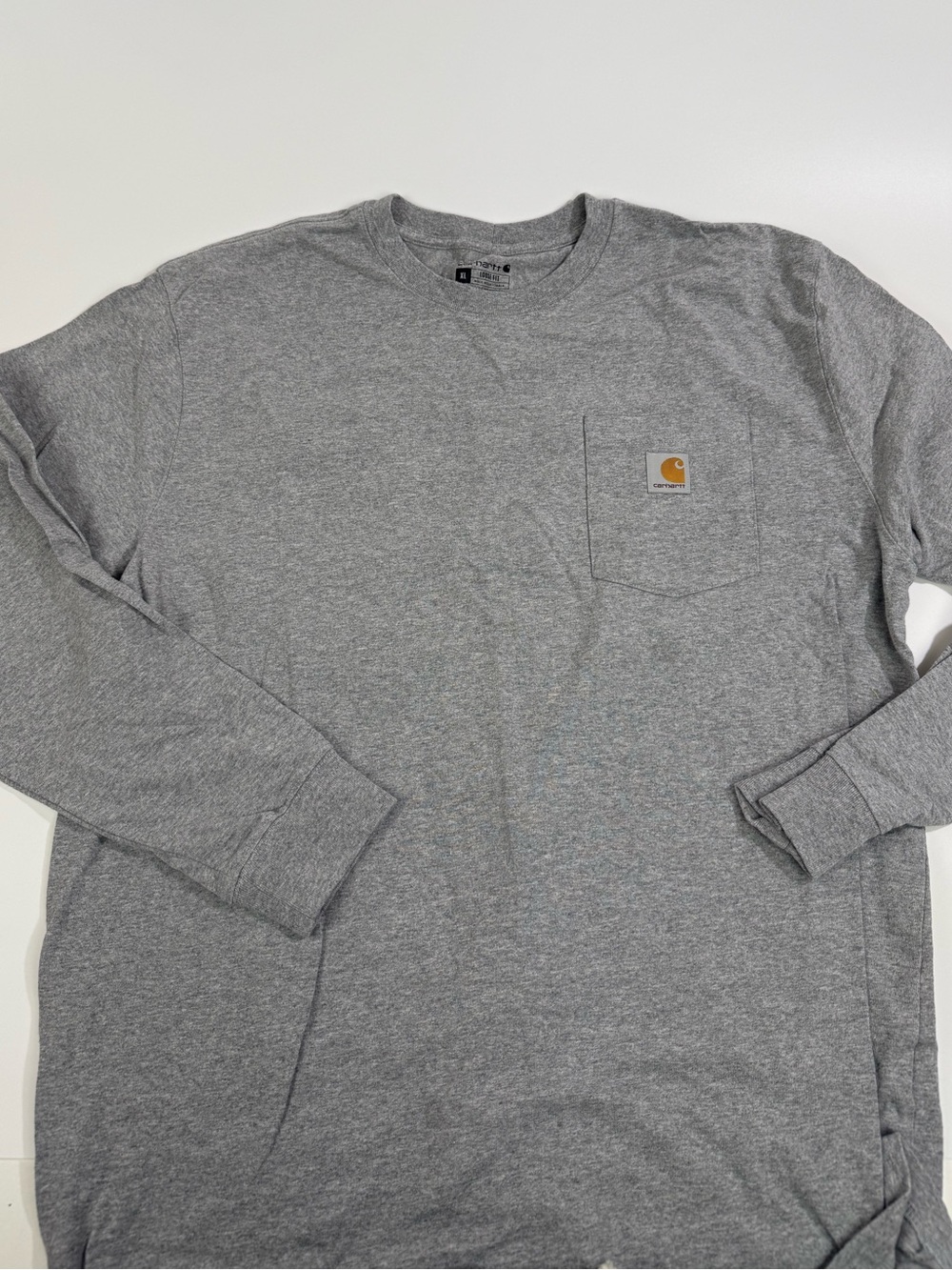 Carhartt Mens’ Loose Fit Long Sleeve T-Shirt- Size XL-gray- pocket tee